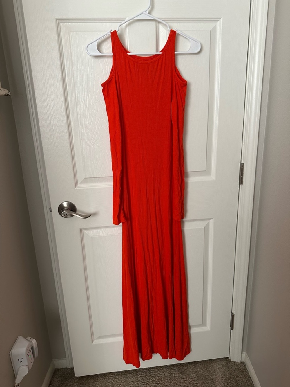 silence + noise Red Shoulderless Maxi Dress